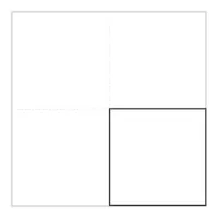 Kwart, rechter onderhoek, 15.5 x 15.5 cm