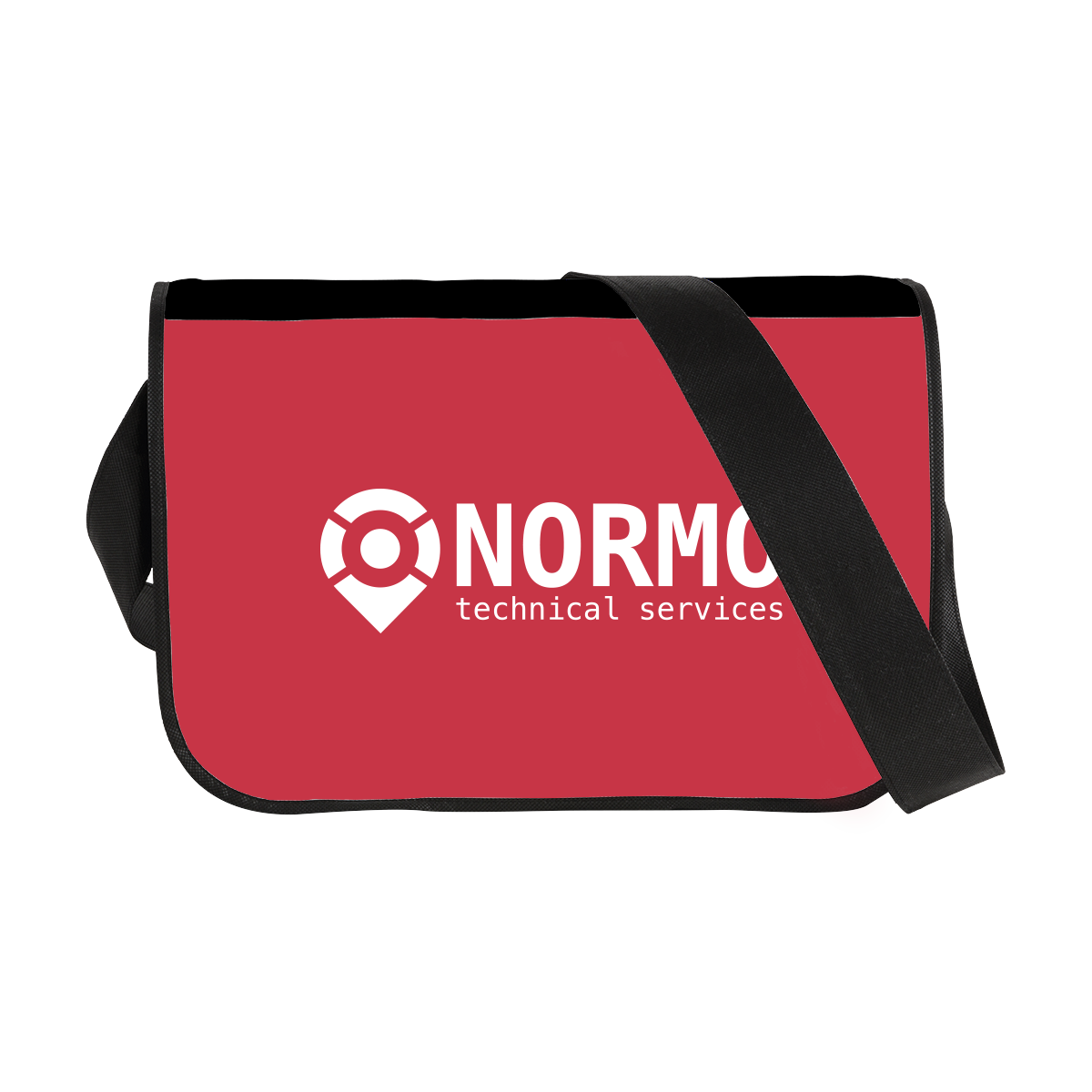 A red full colour postman bag available at Helloprint with custom printing options for a cheap price