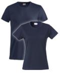 Das premium T-Shirt von Helloprint in dunklem Marineblau Farbton und Rundhals.