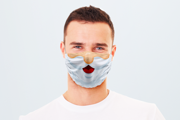 Santa printed face mask to celebrate Christmas in a fun way - Helloprint