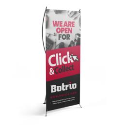 Banner with X frame