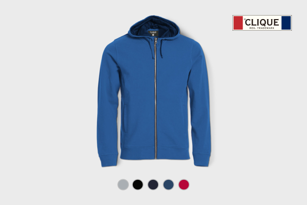Image of a luxury Clique zip-up hoodie. 