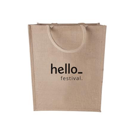 Custom Premium Jute Bag with a Logo Display Option, available at Helloprint