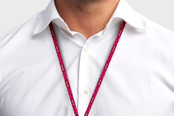 personalised lanyards with your own brand name - available online at Helloprint