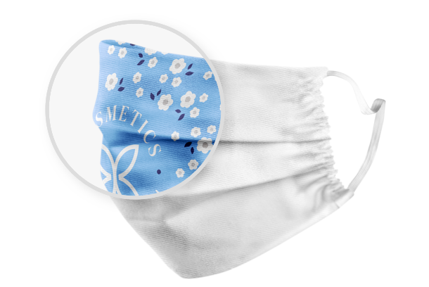 polyester face mask zoomed in on the design