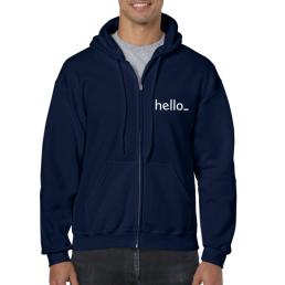 Female Fleece Zip up Hoodie from the back, available at Helloprint