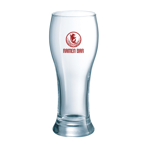 A 32 cl beer glass with a Belgian design available at Helloprint with a personalised logo or image printed on the side