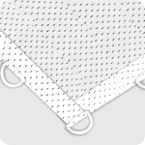 D-rings every 50 cm, with a band.