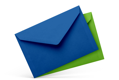 blue and green envelopes