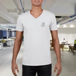 personnalisation de T-shirt semi-ajusté col V homme