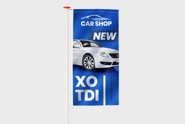 Personalised banner flags give your business a boost - order yours online at Helloprint