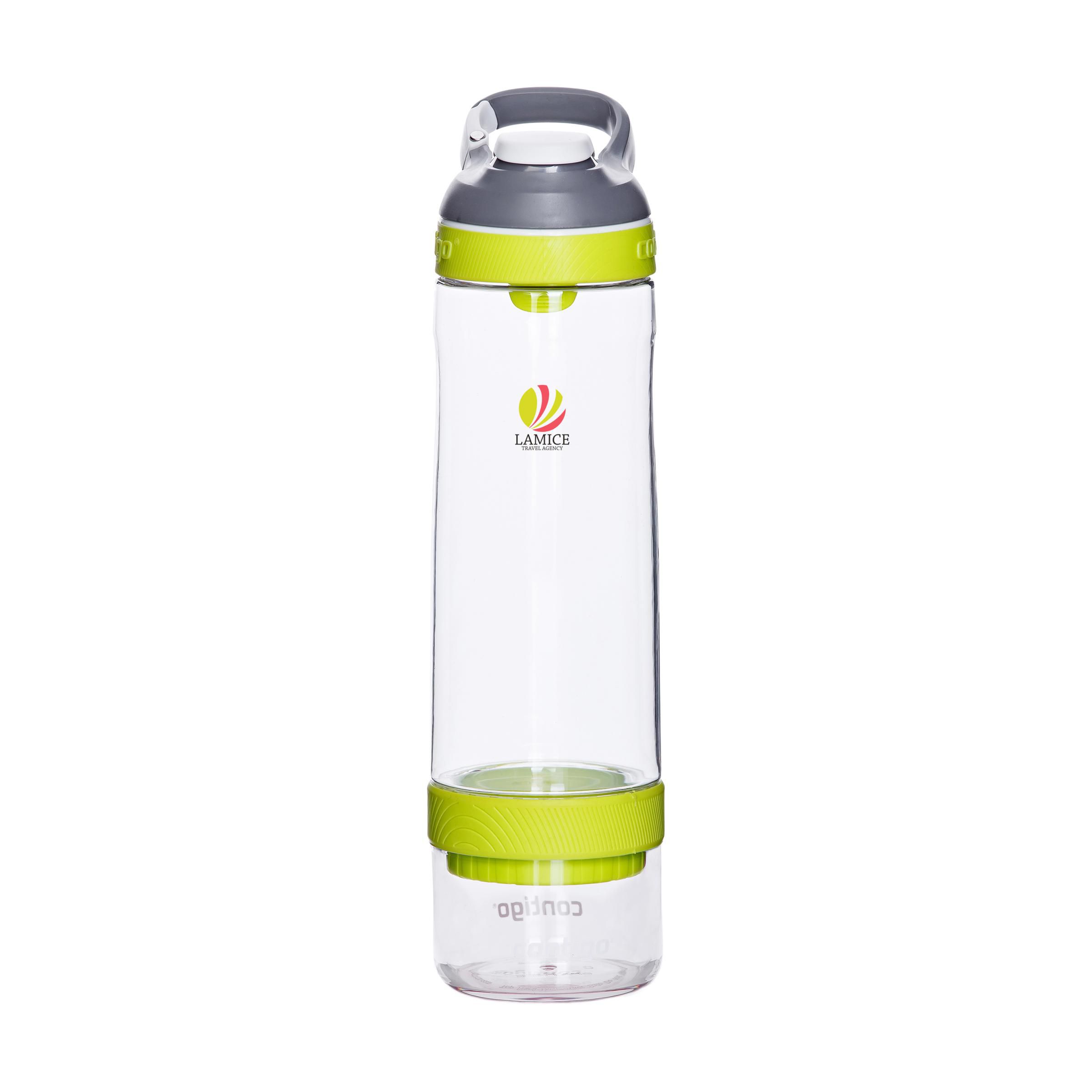 A yellow Contigo Cortland infuser water bottle available with custom printing options for a cheap price at Helloprint