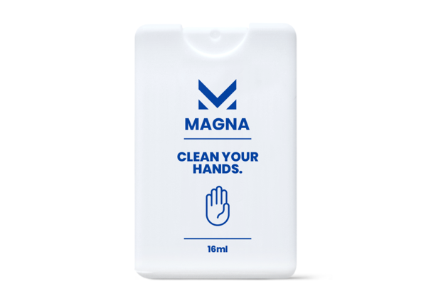 Sanitising spray card