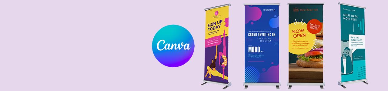 Diseña gratis <br>
tus roll up banners 
